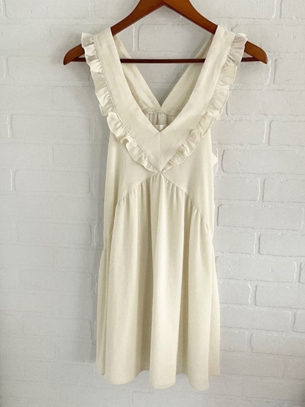 J.O.A. White Ruffled Mini Dress